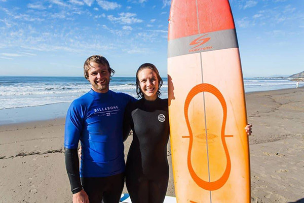 brody surf instructor in SB