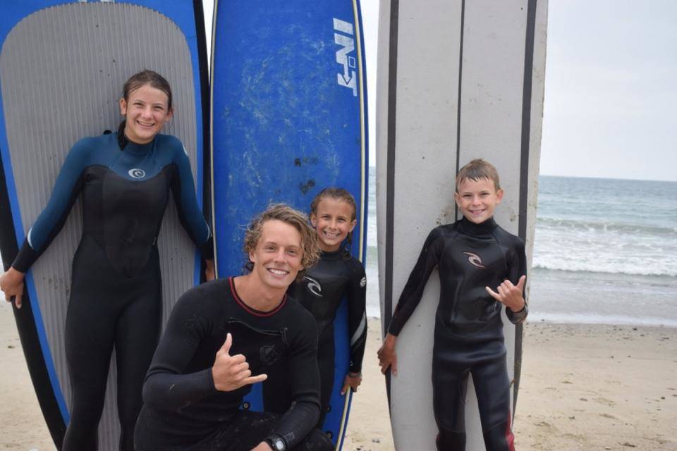 Surf lessons, Santa Barbara, surf school, beginner surfing, kids surfing lessons, ocean surfing, California beaches, surf coaching.