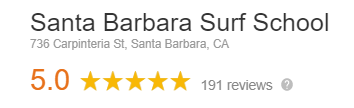 Google Reviews Santa Barbara Surf School