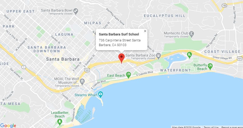 Santa Barbara Surf School Google Map