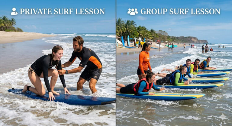 Private vs group surf lessons in Santa Barbara