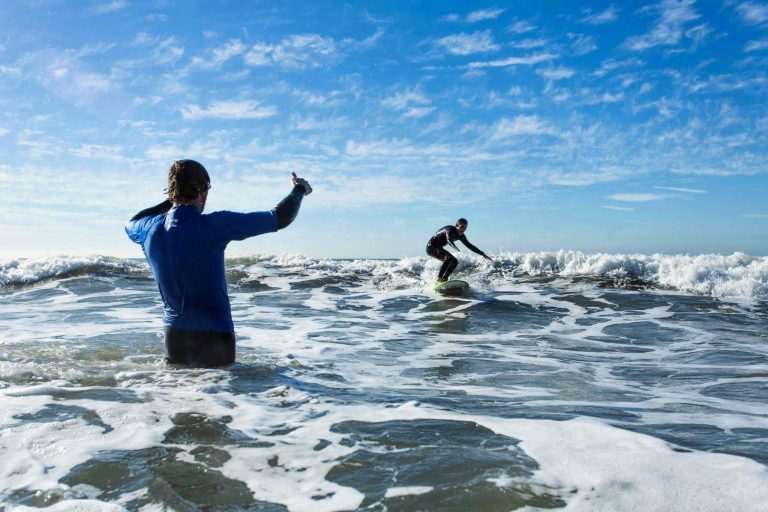 Enjoy surfing lessons at Santa Barbara Surf School for all skill levels in California.